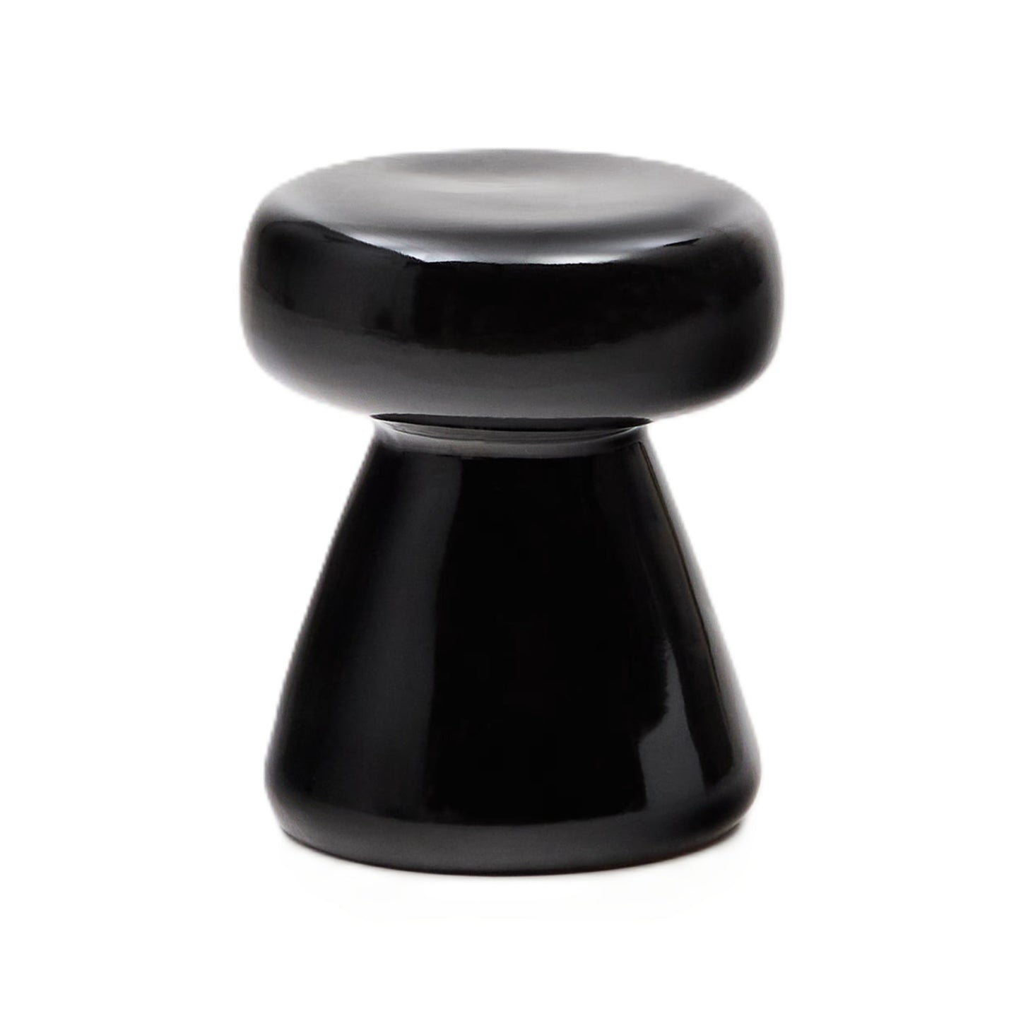 Outdoor Beistelltisch Keramik Ø 38 cm | Farbe: schwarz