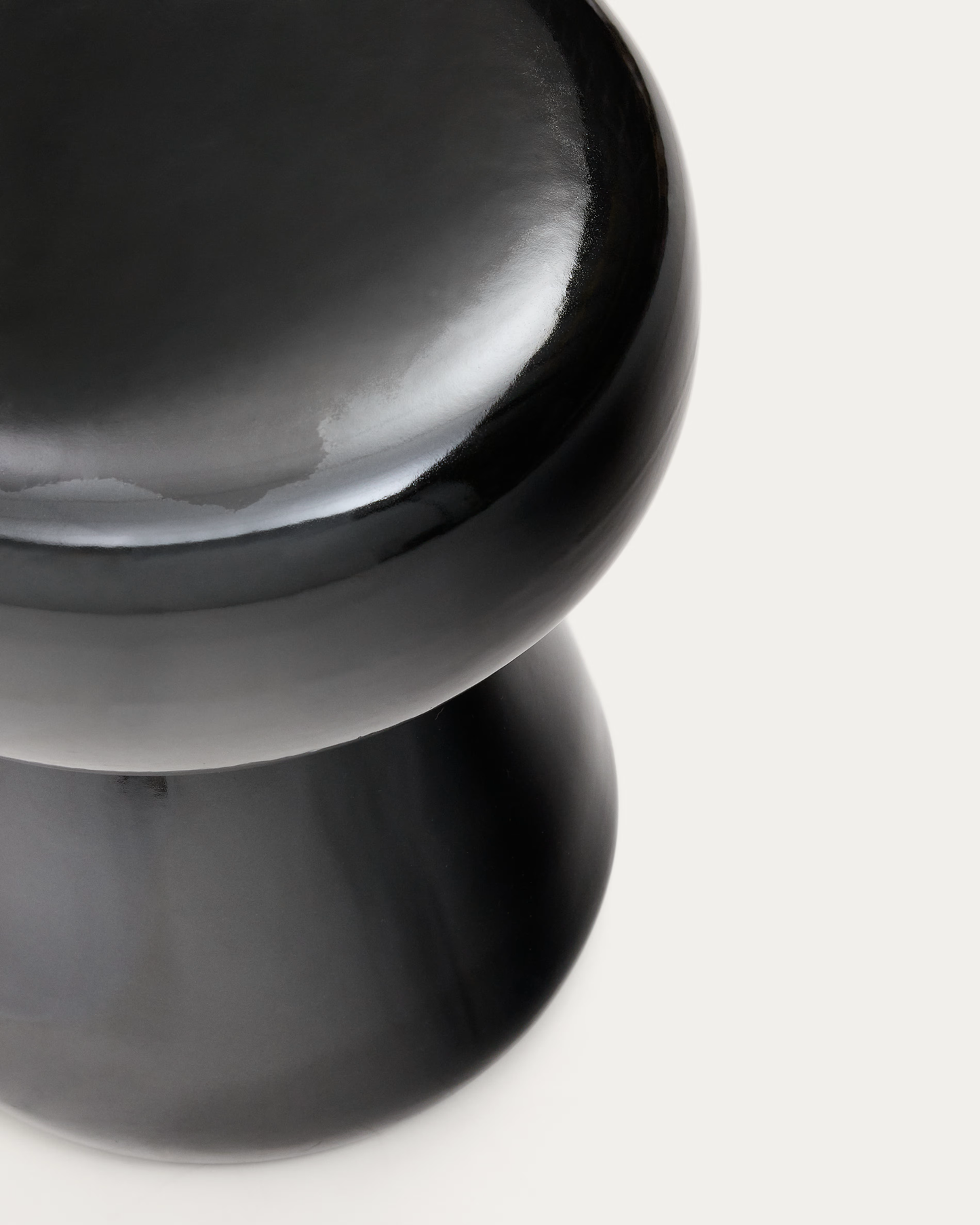 Outdoor Beistelltisch Keramik Ø 38 cm | Farbe: schwarz