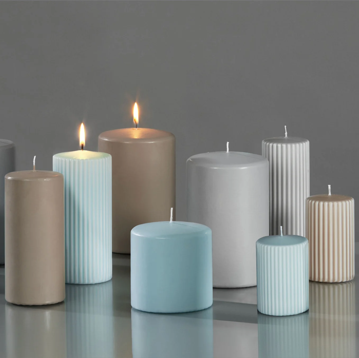Kerze Cylinderkerze Ø 7 cm | Farbe: taubenblau