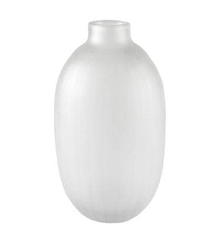 Vase Oval H: 20 cm  | Farbe: matt weiß